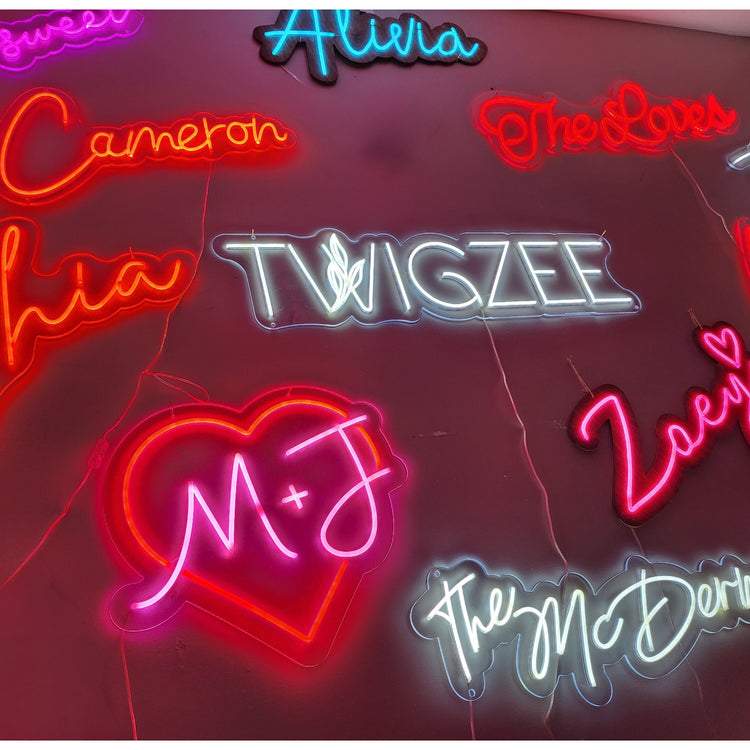 The Double Name Neon Sign I Custom Neon Sign | Neon Bedroom Sign | Neon Light | Personalized Gifts | Wedding Backdrop | Name Signs | Wedding Neon Sign | Made in USA