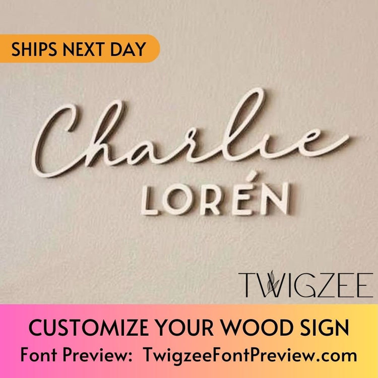 Charlie Loren Wood Sign