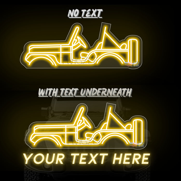 Jeep Neon Silhouette Sign I Garage Neon I Mancave Neon I Race Car Neon I Gift for Auto Lovers I Car Enthusiast's Perfect Present I USA