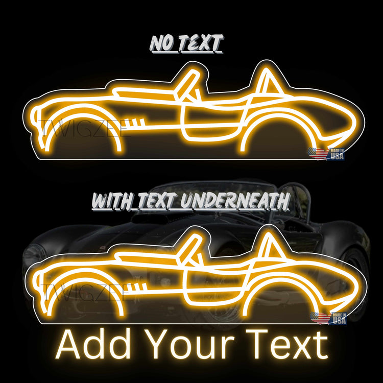 Car Neon Silhouette Sign I Garage Neon I Mancave Neon I Race Car Neon I Gift for Auto Lovers I Car Enthusiast's Gift I Shelby Cobra