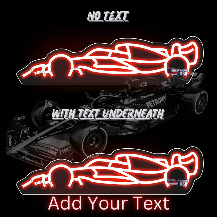 Formula One Neon Silhouette Sign I Garage Neon I Mancave Neon I Race Car Neon I Gift for Auto Lovers I Car Enthusiast Gift I Made In USA