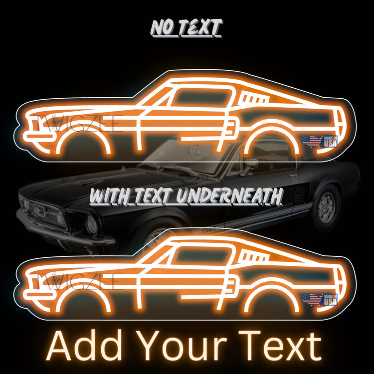 1967 Ford Mustang Fastback Neon Silhouette Sign I Garage Neon I Mancave Neon I Race Car Neon I Gift for Auto Lovers I Car Enthusiast Gift
