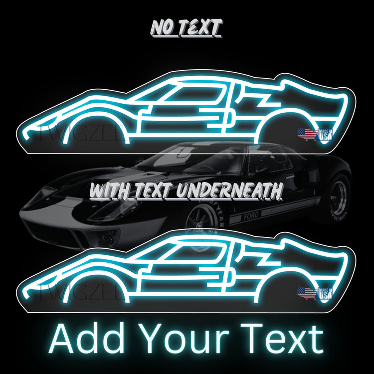 Ford GT-40 Classic Neon Silhouette Sign I Garage Neon I Mancave Neon I Race Car Neon I Gift for Auto Lovers I Car Enthusiast Gift