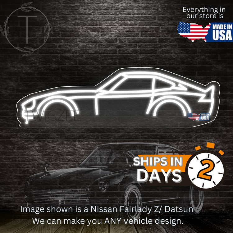 Nissan Fairlady Z/ Datsun Neon Silhouette Sign I Garage Neon I Mancave Neon I Race Car Neon I Gift for Auto Lovers I Car Enthusiast Gift