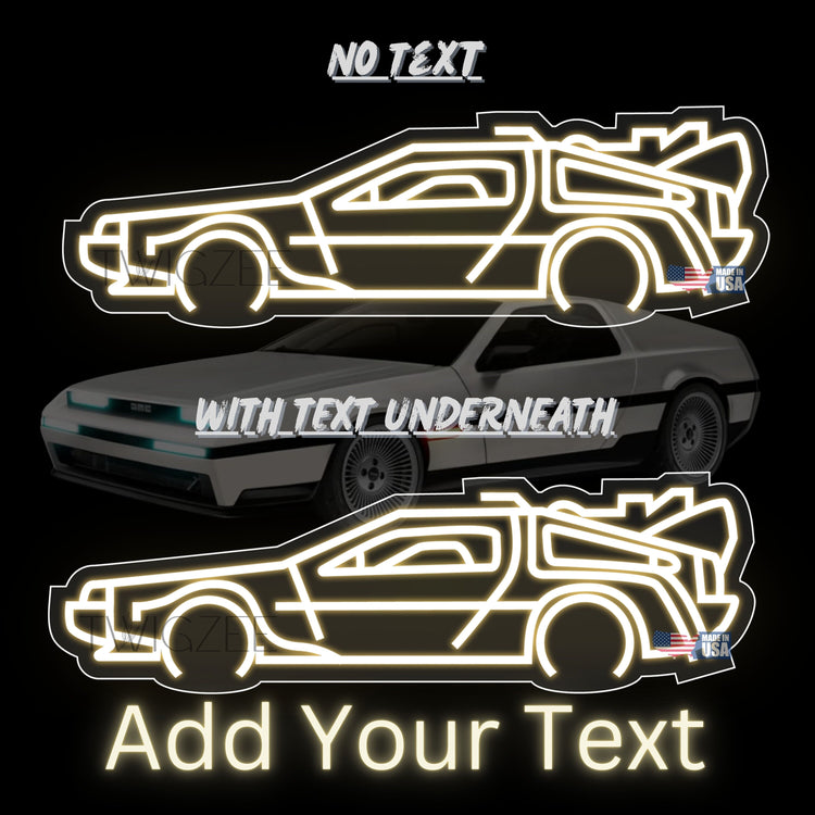 Delorean Neon Silhouette Sign I Garage Neon I Mancave Neon I Race Car Neon I Gift for Auto Lovers I Car Enthusiast Gift
