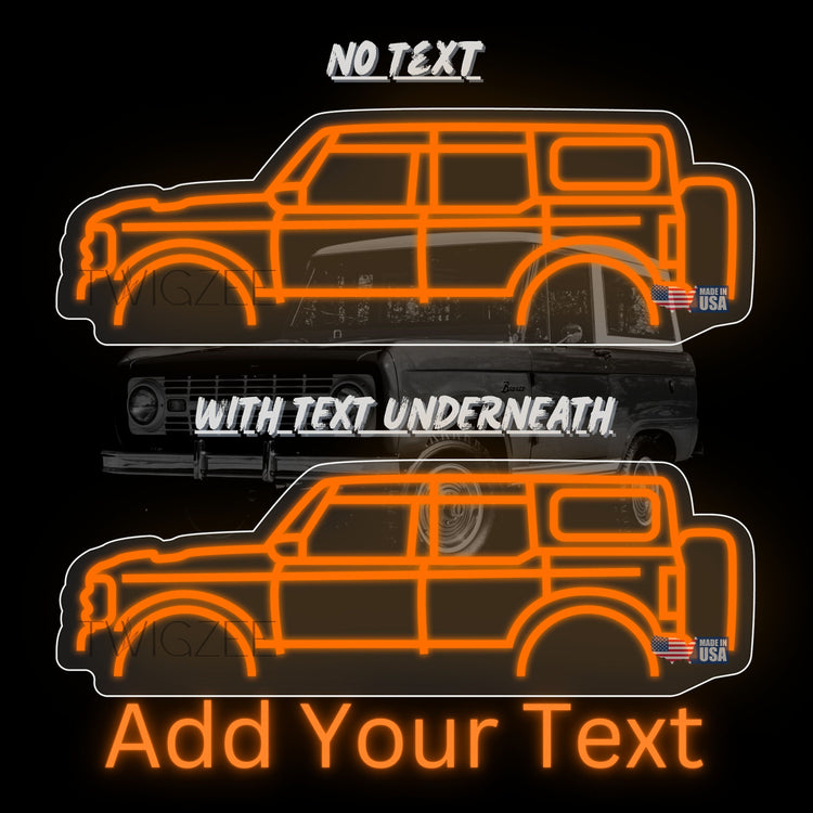 1966-1977 Ford Bronco Neon Silhouette Sign I Garage Neon I Mancave Neon I Race Car Neon I Gift for Auto Lovers I Car Enthusiast Gift