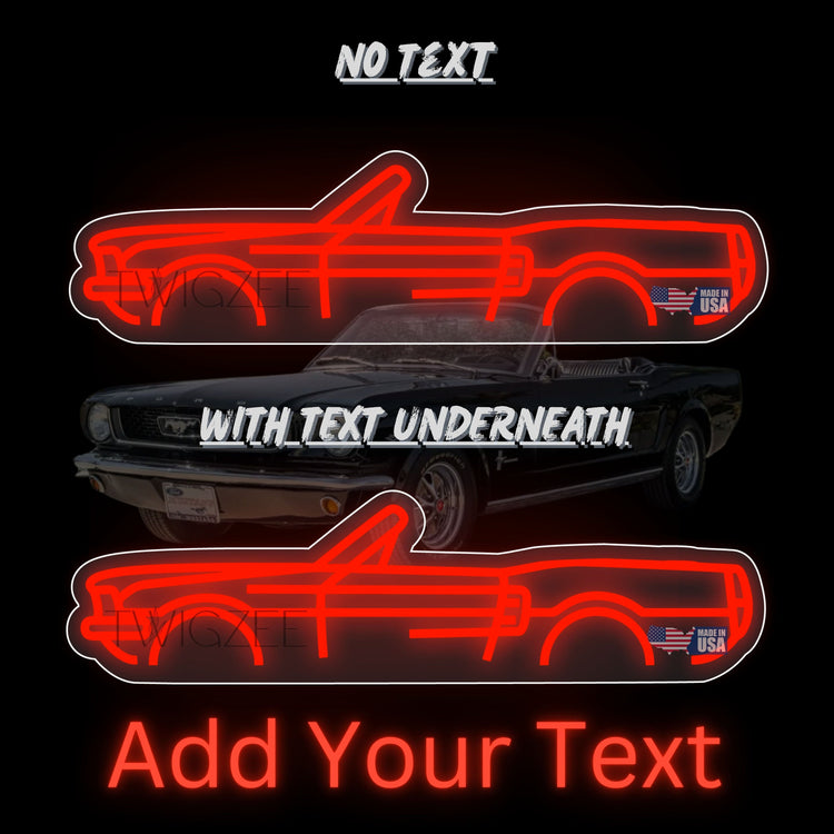 1966 Ford Mustang Convertible Neon Silhouette Sign I Garage Neon I Mancave Neon I Race Car Neon I Gift for Auto Lovers I Car Enthusiast
