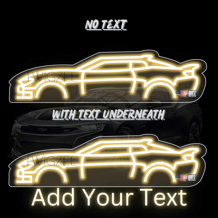 Car Neon Silhouette Sign I Garage Neon I Mancave Neon I Race Car Neon I Gift for Auto Lovers I Car Enthusiast Gift I 2022 Chevy Camaro