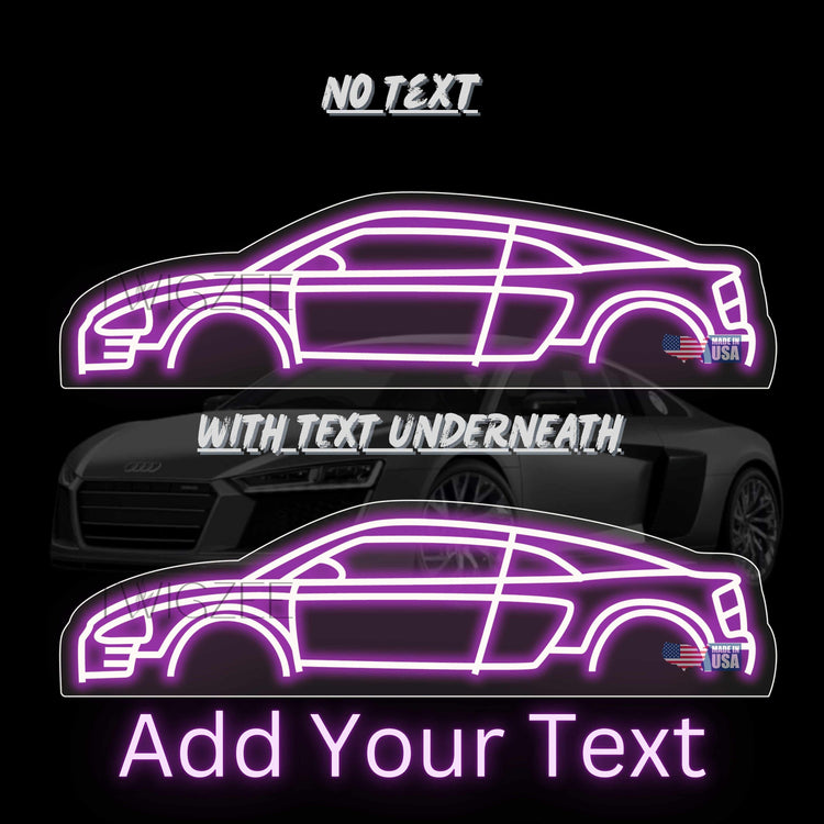 Car Neon Silhouette Sign I Garage Neon I Mancave Neon I Race Car Neon I Gift for Auto Lovers I Car Enthusiast Gift I 2016 Audi R8