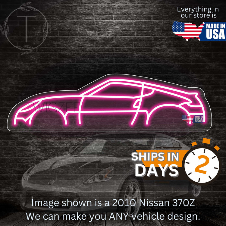 Car Neon Silhouette Sign I Garage Neon I Mancave Neon I Race Car Neon I Gift for Auto Lovers I Car Enthusiast Gift I 2010 Nissan 370Z