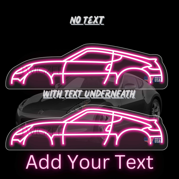 Car Neon Silhouette Sign I Garage Neon I Mancave Neon I Race Car Neon I Gift for Auto Lovers I Car Enthusiast Gift I 2010 Nissan 370Z