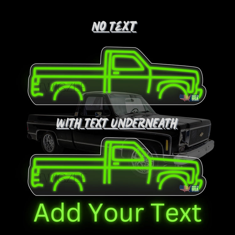 Truck Neon Silhouette Sign I Garage Neon I Mancave Neon I Race Car Neon I Gift for Auto Lovers I Car Enthusiast Gift I 1978 Chevy Truck