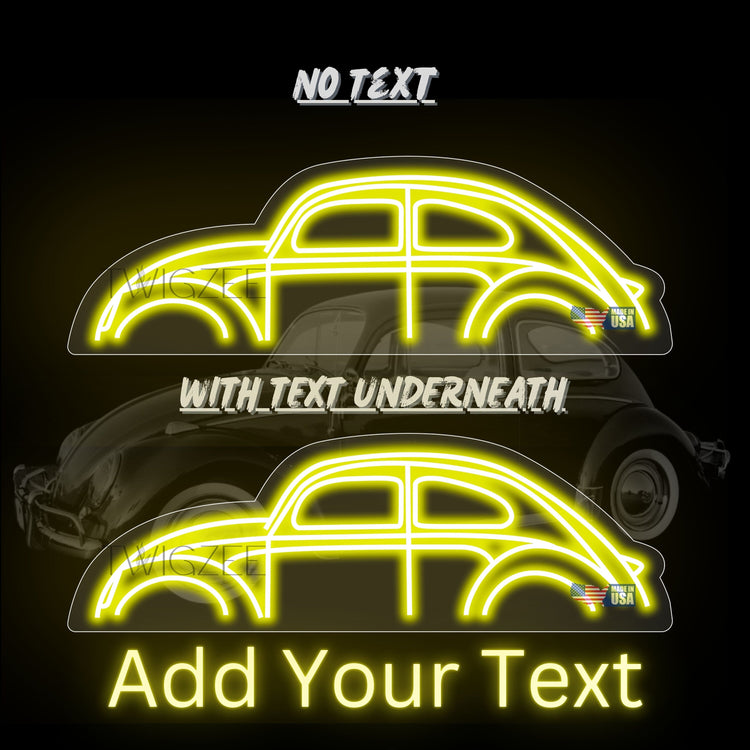 Car Neon Silhouette Sign I Garage Neon I Mancave Neon I Race Car Neon I Gift for Auto Lovers I Car Enthusiast Gift I Classic Beetle