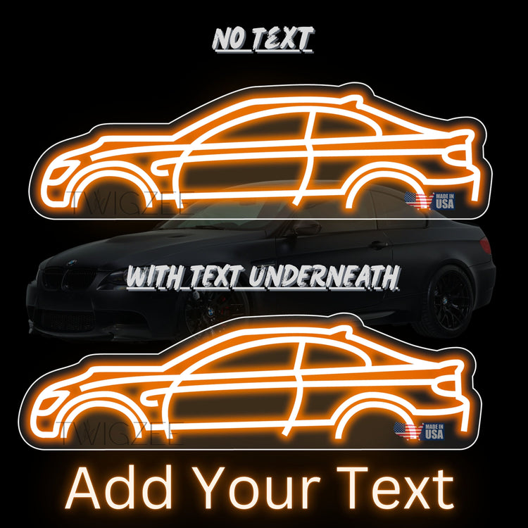 BMW E92 M3Neon Silhouette Sign I Garage Neon I Mancave Neon I Race Car Neon I Gift for Auto Lovers I Car Enthusiast Gift Made In USA