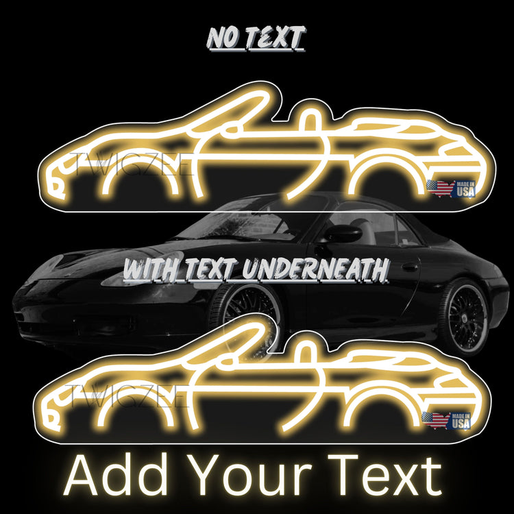 2000 Porsche Convertible Neon Silhouette Sign I Garage Neon I Mancave Neon I Race Car Neon I Gift for Auto Lovers I Car Enthusiast Gift