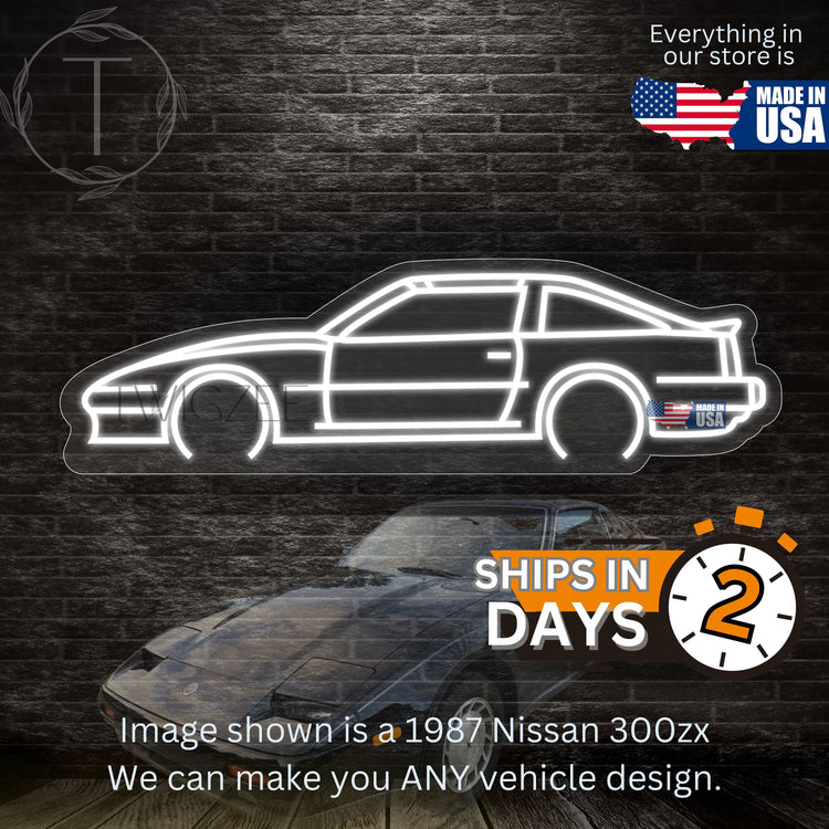 1987 Nissan 300zx Neon Silhouette Sign I Garage Neon I Mancave Neon I Race Car Neon I Gift for Auto Lovers I Car Enthusiast