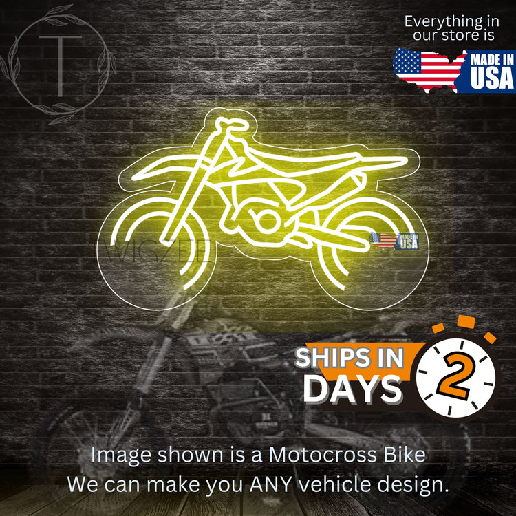 Motocross Bike Neon Silhouette Sign I Garage Neon I Mancave Neon I Race Car Neon I Gift for Auto Lovers I Car Enthusiast
