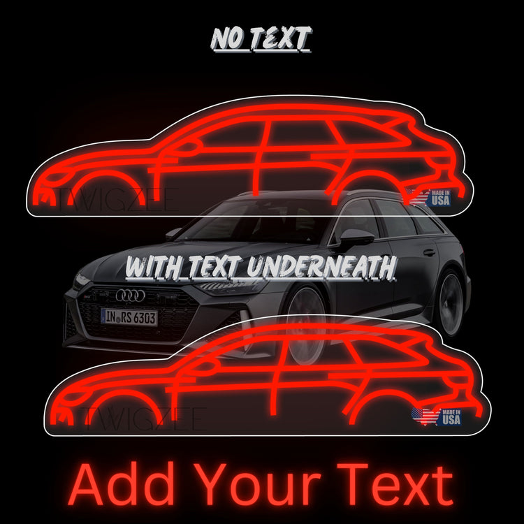 Audi RS6 Neon Silhouette Sign I Garage Neon I Mancave Neon I Race Car Neon I Gift for Auto Lovers I Car Enthusiast