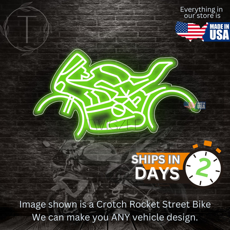 Crotch Rocket Street Bike Neon Silhouette Sign I Garage Neon I Mancave Neon I Race Car Neon I Gift for Auto Lovers I Car Enthusiast
