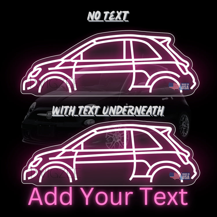 Fiat 500 Neon Silhouette Sign I Garage Neon I Mancave Neon I Race Car Neon I Gift for Auto Lovers I Car Enthusiast Gift