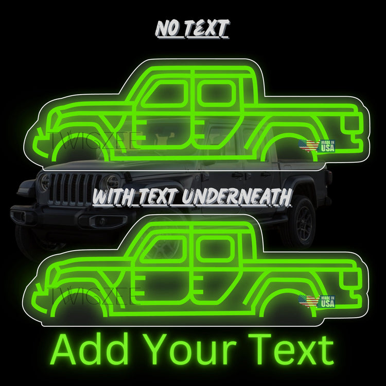 Jeep Gladiator Neon Silhouette Sign I Garage Neon I Mancave Neon I Race Car Neon I Gift for Auto Lovers I Car Enthusiast