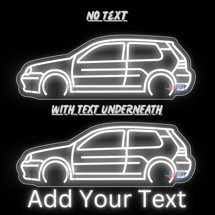 Volkswagen Golf Mk4 Neon Silhouette Sign I Garage Neon I Mancave Neon I Race Car Neon I Gift for Auto Lovers I Car Enthusiast
